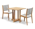 Canfield 80cm Square Table and 2 Sora Stacking Chairs Set