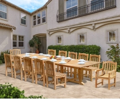 Hilgrove 12 Seater Rectangular 4m Table, Side Chairs & Armchairs