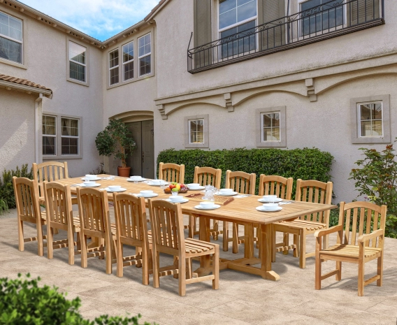 Hilgrove 12 Seater Rectangular 4m Table, Side Chairs & Armchairs