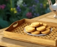 Teak Serving Tray, crossed slats