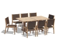 Belgrave 1.8m Teak Table & 8 Sora Stacking Chairs Outdoor Set