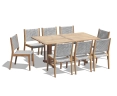Belgrave 1.8m Teak Table & 8 Sora Stacking Chairs Outdoor Set