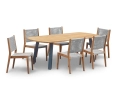 Disk 2.2m Oval Table and 6 Sora Woven Stacking Chairs Set