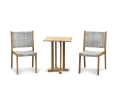 Canfield Teak Dining Set -  60cm Square Table & 2 Sora Woven Chairs