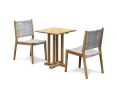Canfield 60cm Square Table and 2 Sora Woven Chairs Set