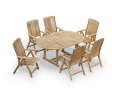 Brompton Extending 1.2 - 1.8m Table & 6 Bali Recliners Dining Set