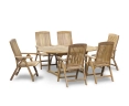 Brompton Extending 1.2 - 1.8m Table & 6 Bali Recliners Dining Set