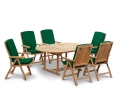 Brompton Extending 1.2 - 1.8m Table & 6 Bali Recliners Dining Set