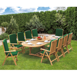 Brompton Extending 2 - 3m Table & 10 Cheltenham Recliner Chairs