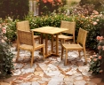 Canfield Teak Garden Dining Set – 80cm Table & 4 Stackable Chairs
