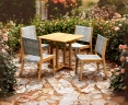Canfield Teak Garden Dining Set – 80cm Table & 4 Stackable Chairs