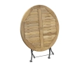 Folding Teak Bistro Table, Round, Black – 0.9m
