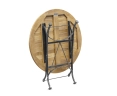Folding Teak Bistro Table, Round, Black – 0.9m