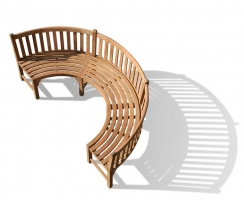 curved garden bench