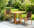 Canfield Dining Set - 80cm Square Table & 2 Sora Stacking Chairs Set