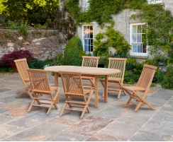 Carida 1.8m Oval Table and Chester Side Chairs Set