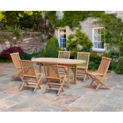 Carida 1.8m Oval Table and Chester Side Chairs Set