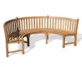 Henley Semi-Circle Bench, Curved Teak Bench