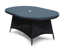Riviera 1.8 Black Loom Table with Glass Table-top - NEW: End of Line