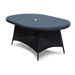 Riviera 1.8 Black Loom Table with Glass Table-top - NEW: End of Line
