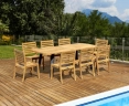 Disk 220cm Oval Table and 8 Vero Stacking Chairs Set