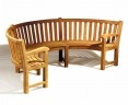 outdoor curved semi circular bench