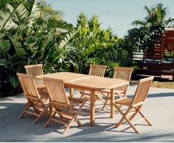 Carida 1.8m Table and Chester Folding Chairs Set