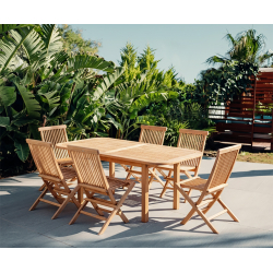 Carida 1.8m Table and Chester Folding Chairs Set