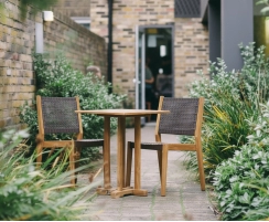 Canfield Teak Dining Set -  60cm Square Table & 2 Sora Woven Chairs