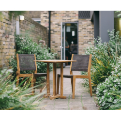 Canfield Teak Dining Set -  60cm Square Table & 2 Sora Woven Chairs