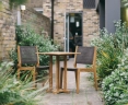 Canfield Teak Dining Set -  60cm Square Table & 2 Sora Woven Chairs