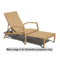 Monaco Rattan Garden Sun Lounger with Natural Cushion - Used: Good