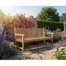 Windsor 4 Seater Teak Garden Bench, 6ft Park Bench – 1.8m