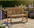 Windsor 2 Seater Teak Garden Bench, 4ft Park Bench – 1.2m