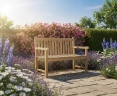 Windsor 2 Seater Teak Garden Bench, 4ft Park Bench – 1.2m