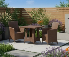 Riviera Rattan Table and Chairs, 2 Seater Dining Set
