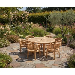 Titan 6 Seater Round Table 1.5m & Contemporary Armchairs