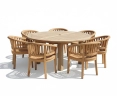 Titan 6 Seater Round Table 1.5m & Contemporary Armchairs