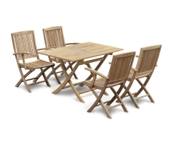 Rimini Folding 1.2m Rectangular Table and Folding Armchairs
