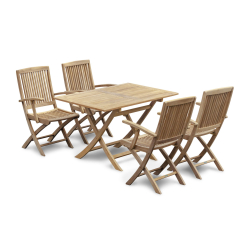 Rimini Folding 1.2m Rectangular Table and Folding Armchairs