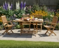 Rimini Folding 1.2m Rectangular Table and Folding Armchairs