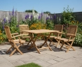 Rimini Folding 1.2m Rectangular Table and Folding Armchairs