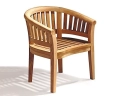 Wimbledon Teak Banana Bench and Chairs Conversation Set