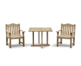 Canfield Teak 1m Square Table and 2 Rose Garden Armchairs