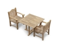 Canfield Teak 1m Square Table and 2 Rose Garden Armchairs