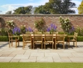 Brompton Extendable Teak Dining Table & 10 Yale Stackable Chairs Set