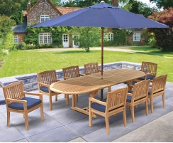 Brompton Extending 2 - 3m Table & 8 Hilgrove Armchairs Dining Set