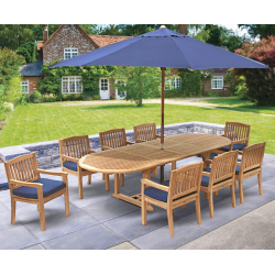 Brompton Extending 2 - 3m Table & 8 Hilgrove Armchairs Dining Set