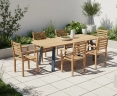Disk Oval Dining Table and 6 Yale Stacking Chairs Set