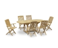 Brompton Extendable Teak Table, 2 Bali Folding Armchairs and 4 Bali Folding Chairs Set